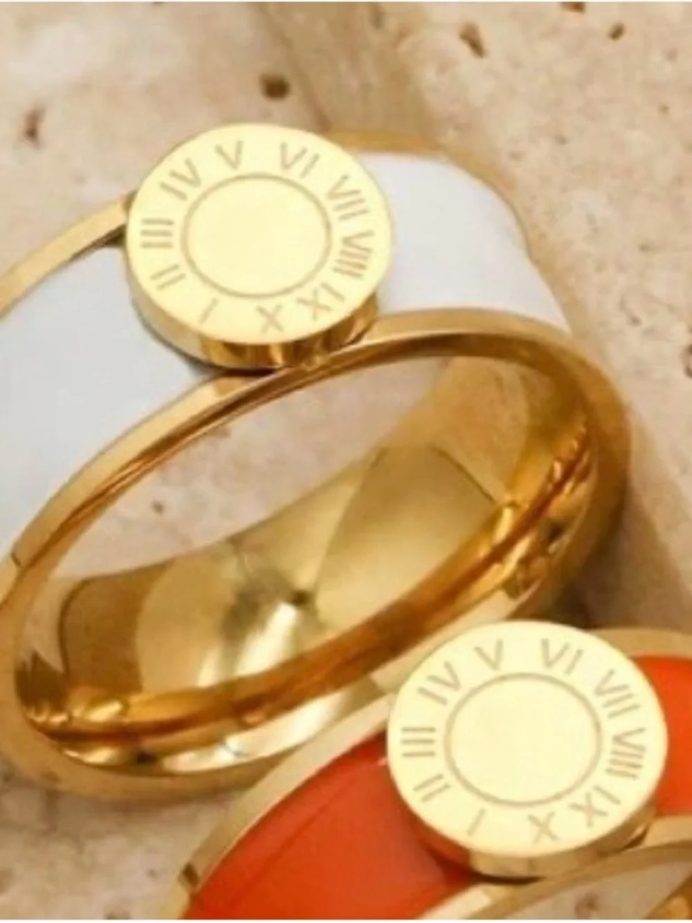 Gold and White ring